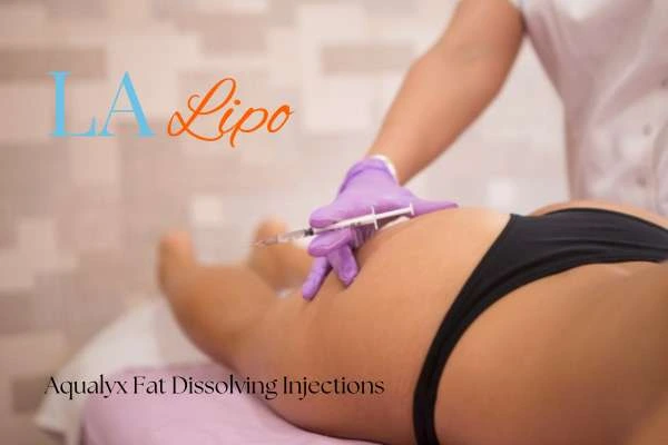Woman having fat dissolving injections Welwyn Garden City on thighs