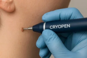 Person receiving skin tag removal Welwyn Garden City