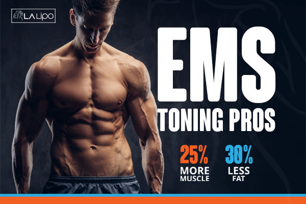 Image of man with sculpted stomach showing the fat loss and muscle gain of LA-EMS Body Sculpting Treatment Welwyn Garden City